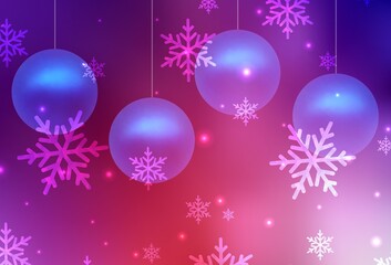 Light Pink, Red vector backdrop in holiday style.