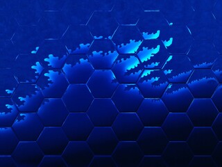 shades of neon blue patterns and designs hexagonal mosaic