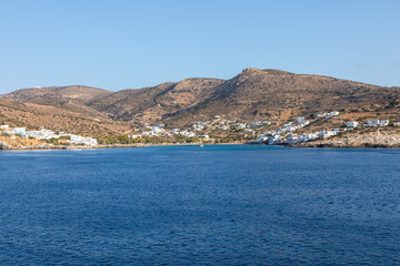 View of the bay, Chora, Ios Island, Greece.