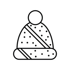 dots and two lines Beanie hat line icon