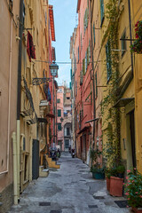 Fototapeta na wymiar Italy. San-Remo. La Pigna. The streets of the old town