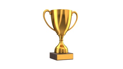 3D render of Gold Trophy Cup isolated on white