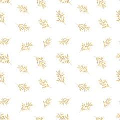 Natural vector seamless pattern leaves on white background template