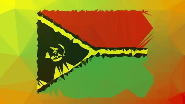 Vanuatu Flag ISO:VU fade strange tessellation looping pulsing triangles