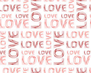 Vector seamless pattern of colored lettering love. Valentine's Day. Love.
