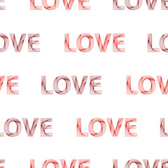 Vector seamless pattern of colored lettering love. Valentine's Day. Love.