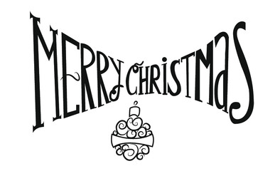 Merry christmas lettering. Vector illustration