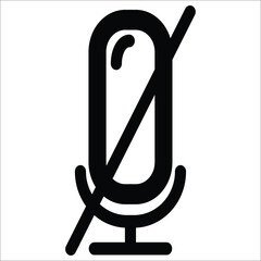 Thin line user mute microphone icon. Fully editable. Royalty free.