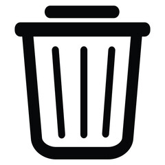 Thin line user trash can icon. Fully editable. Royalty free.