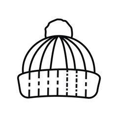 Vertical lines Beanie hat line icon