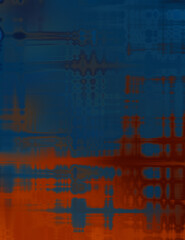 Urban grunge background with geometrical pattern. Linear colorful texture. Futuristic wallpaper of a decaying texture..