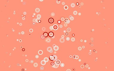 Light Red vector background with bubbles.