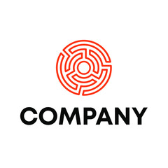 labyrinth red logo design