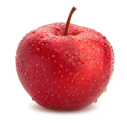 red apple path isolated on white