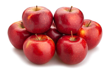 red apple path isolated on white
