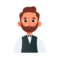 Isolated wairtress man professions jobs icon- Vector