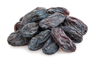 black raisins path isolated on white