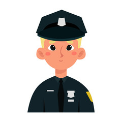Isolated pollice man professions jobs icon- Vector