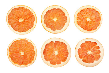 grapefruit chips path isolated on white