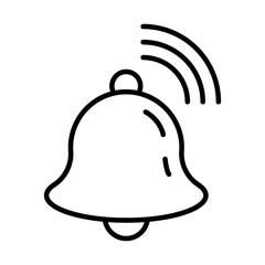 bell with sound waves line style icon
