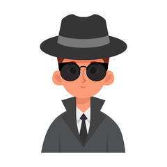 Isolated detective man professions jobs icon- Vector
