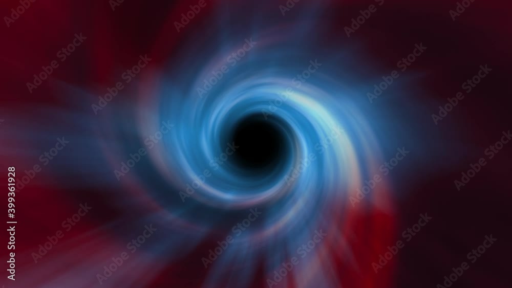 Poster abstract blue red swirl rotation animation background. concept space travel.