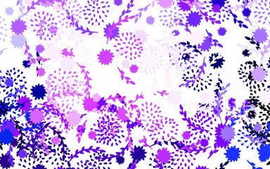 Light Purple vector doodle pattern with flowers, roses.