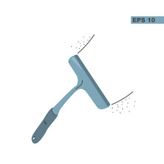 Glass cleaner. Brush for windows and glass in a car. Vector flat illustration isolated on white background.