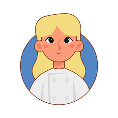 Isolated chef woman professions jobs icon logo- Vector