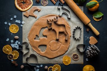 Processes of preparation of homemade cookies for Christmas and New Year