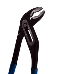 Obraz premium white background. Adjustable wrench tool. professional maintenance concept. Repair and water pipe renewal. Elimination of plumbing leak. New fix tool for repairman