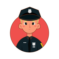 Isolated police man professions jobs icon logo- Vector