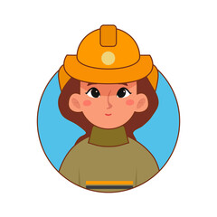 Isolated fireman woman professions jobs icon logo- Vector