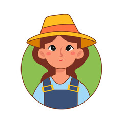 Isolated farmwoman professions jobs icon logo - Vector