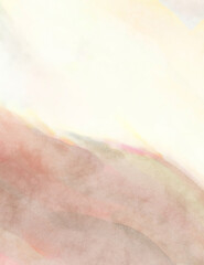 Fototapeta premium Watercolor abstract painting with pastel colors. Soft color painted illustration of calming composition for poster, wall art, banner, card, book cover or packaging. Modern brush strokes painting.