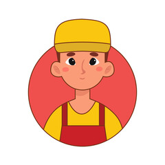 Isolated builder man professions jobs icon logo- Vector