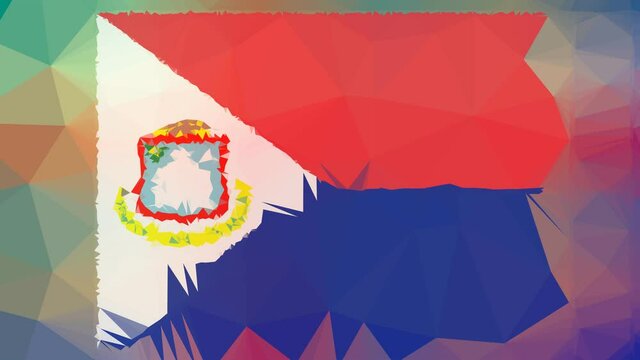 Sint Maarten (Dutch part) Flag ISO:SX dissolving interesting tessellating looping moving polygons