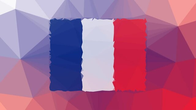 Wallis and Futuna Islands Flag ISO:WF fade modern tessellation looping pulsing triangles