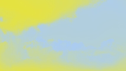 Vivid yellow and blue blurred abstract panorama background