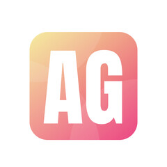 AG Letter Logo Design With Simple style