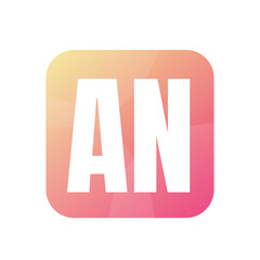AN Letter Logo Design With Simple style