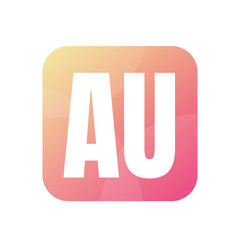 AU Letter Logo Design With Simple style