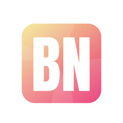 BN Letter Logo Design With Simple style
