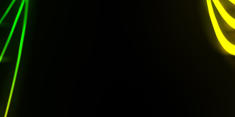 Neon colorful abstract design of light waves. Digital background with neon light glowing effect. Bright rays wallpaper.