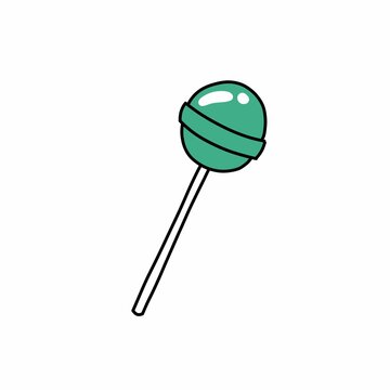 lollypop doodle icon, vector color cute illustration