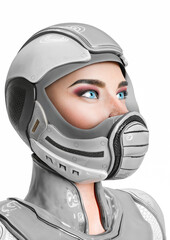 comic woman in a sci fi outfit doing id profile © DM7