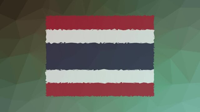 Thailand Flag ISO:TH fade techno tessellated looping pulsing polygons