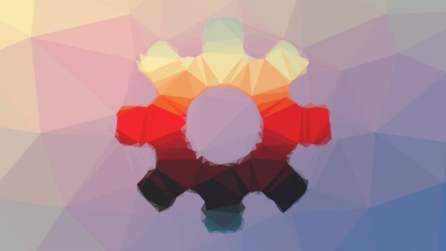 gear settings preferences dissolving modern tessellating looping pulsing triangles