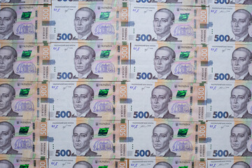 Fototapeta na wymiar Kyiv, Ukraine 12.04.2020: Banknote of the Ukrainian national currency hryvnia. Cash of the National Bank of Ukraine.
