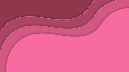 Beautiful abstraction pink, background in the form of waves is made in the style of paper cut.